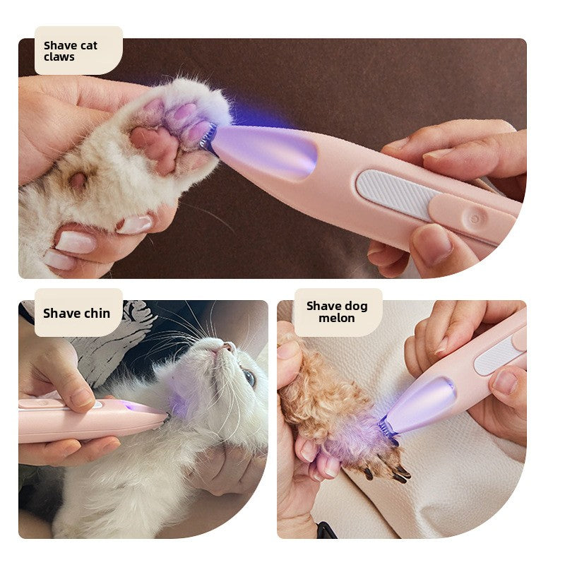 Silent Electric Pet Paw Trimmer with Rounded Blade Tips for Cats and Dogs
