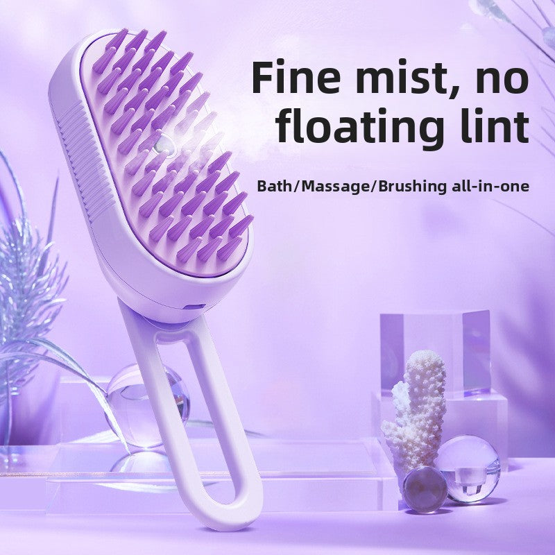 Manual Steam Spray Grooming Comb, Water Mist Massage Brush