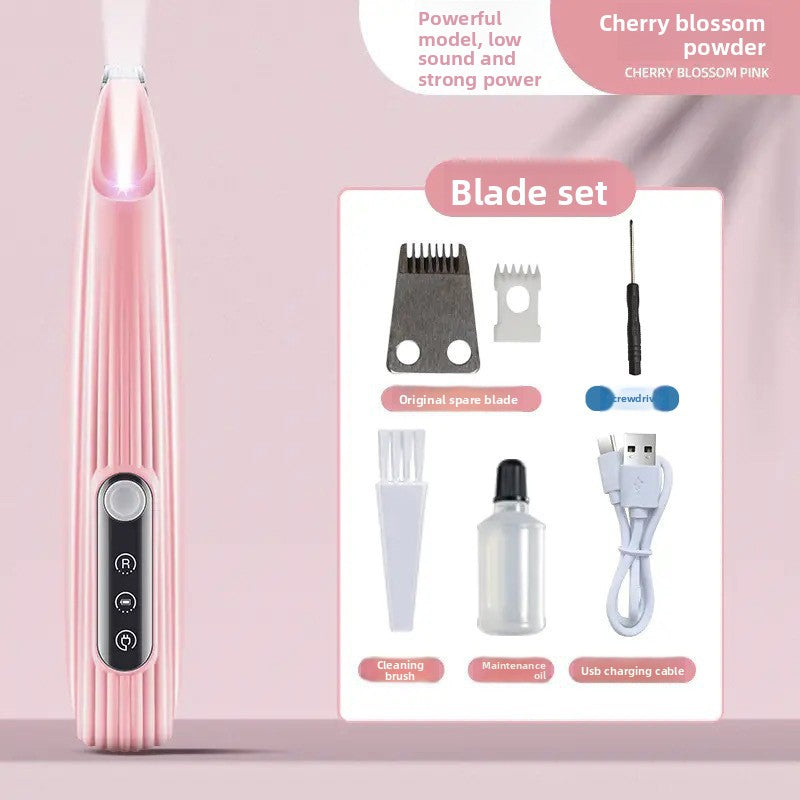 Waterproof Mini Face and Paw Shaver, Quiet Ceramic Blade with LED