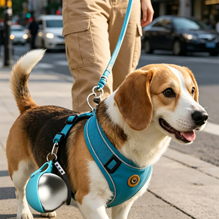 Round stainless steel pet water bottle