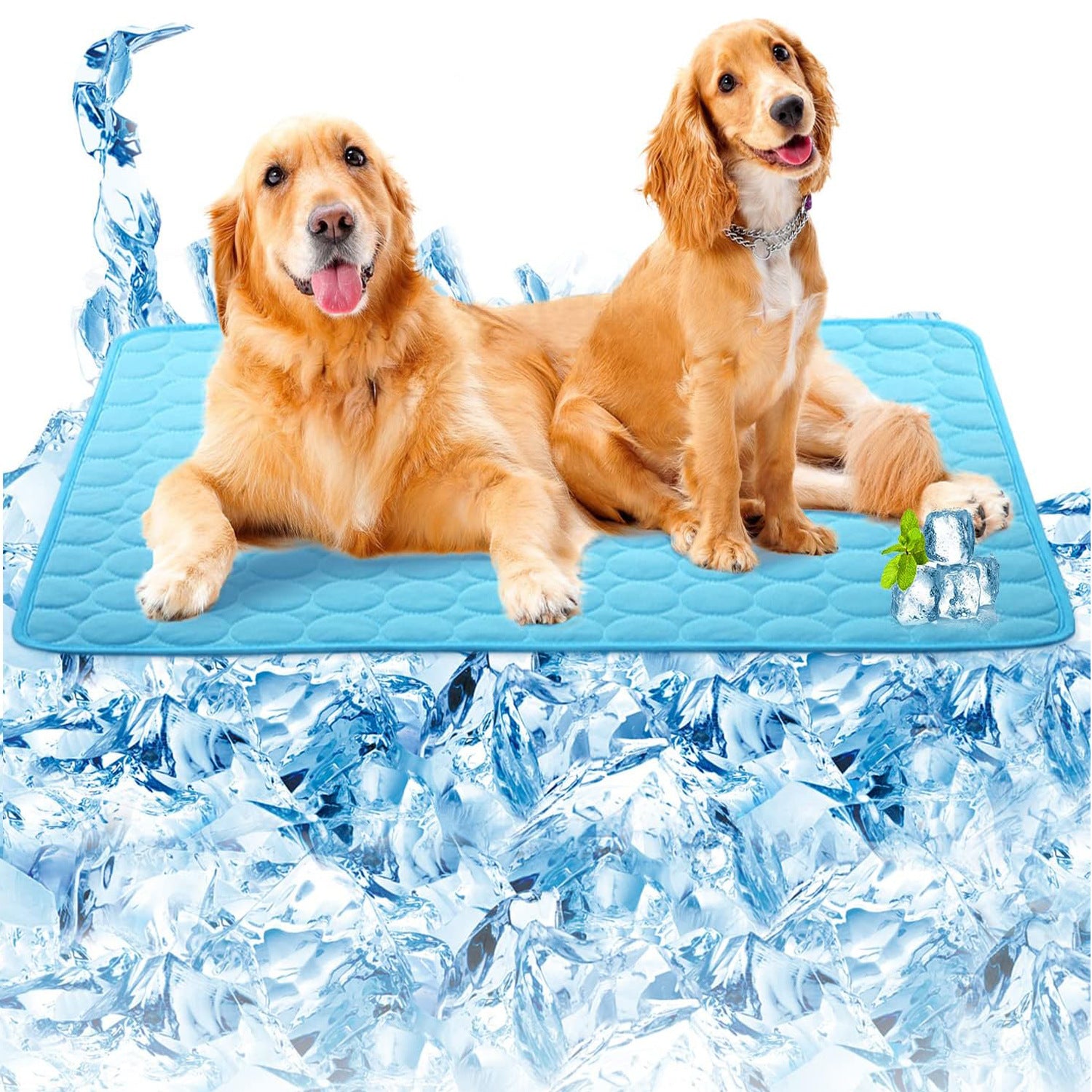 Ice silk dog cooling pad in light blue, photo 1 of 8