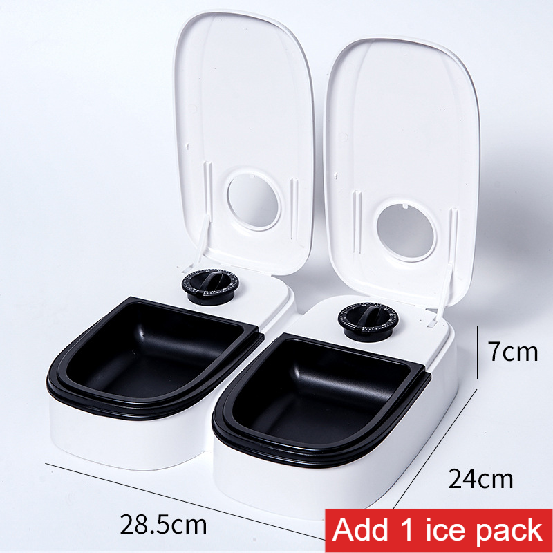 Smart Automatic Pet Feeder with Timed Single or Double Meal Dispensing and Ice Pack Option