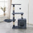 Compact cat climbing frame with hideaway and perches