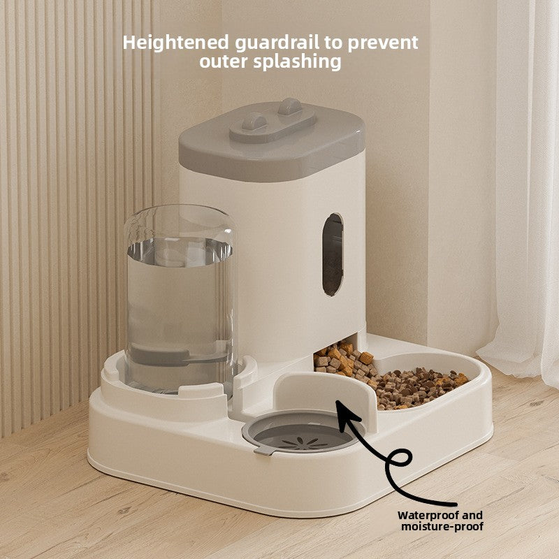 Two-in-One Automatic Pet Feeder Bowl with Food and Water Dispensing for Cats