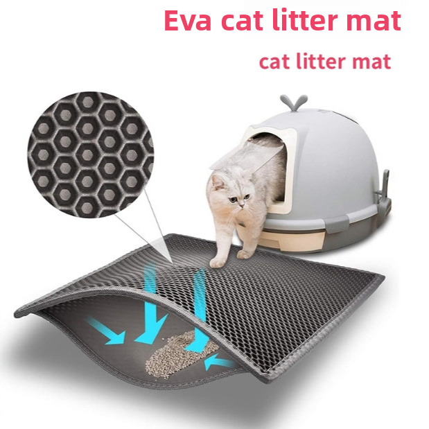 Thick Waterproof Cat Litter Mat, Double Layer EVA Design