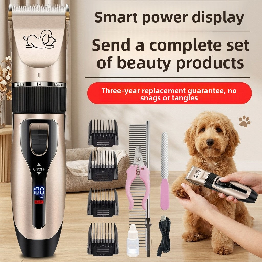 Ceramic Blade Dog Hair Clippers with LED Power Display, Low Noise