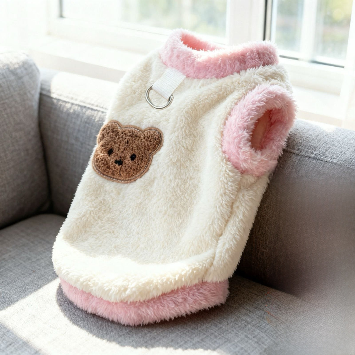 Thick plush embroidered pet vest for dogs and cats, available in 4 colours, image 8
