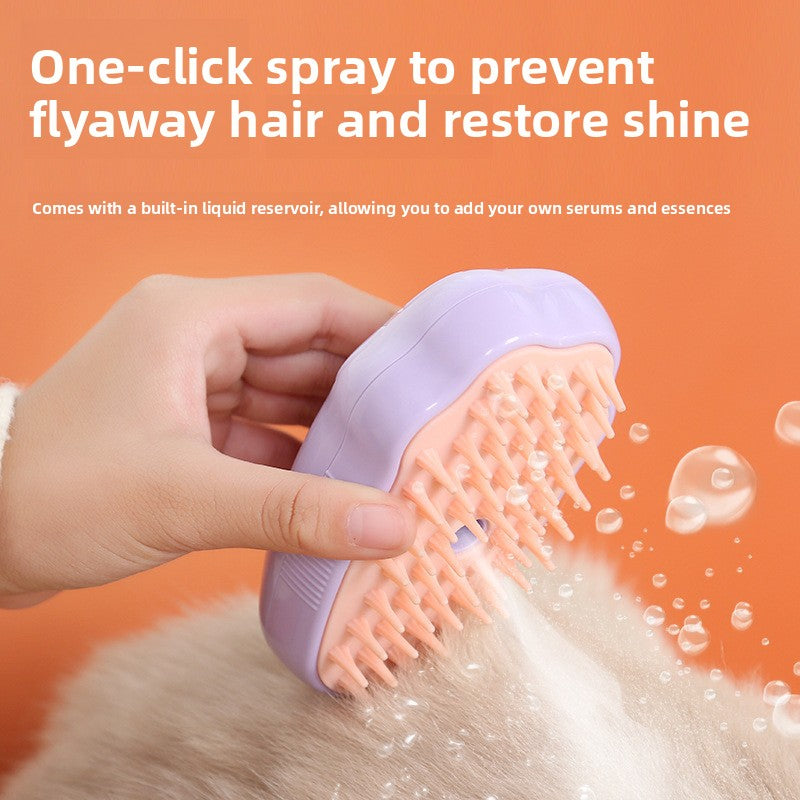 Water Mist Massage Brush for Pet Hair Removal and Detangling