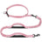 Reflective nylon bungee lead with two handles in sky blue
