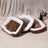 Brown leopard print plush pet sofa bed with removable pad, view 3