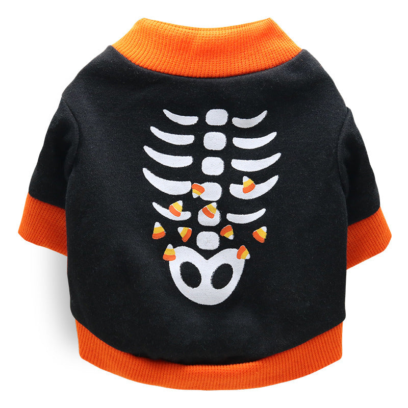 Cotton holiday pet T-shirt for small dogs and cats, in a home setting