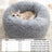 Grey thick velvet donut cat bed with plush padding, photo 8