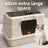 Fully Enclosed Stainless Steel Cat Litter Box, 50cm Wide