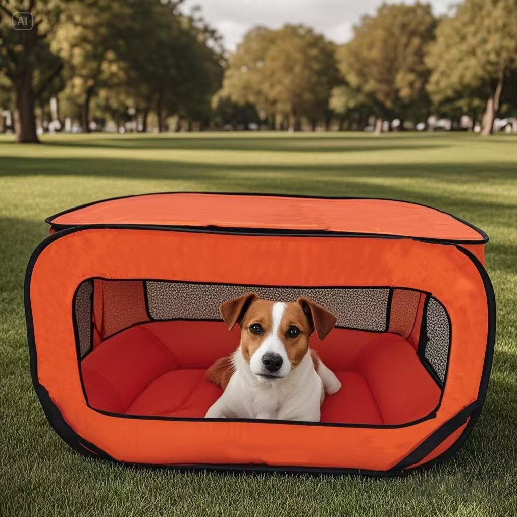 Foldable soft pet crate for small dogs, alternative angle view
