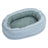 Warm deep dog bed in yellow, grey or blue, close-up detail view
