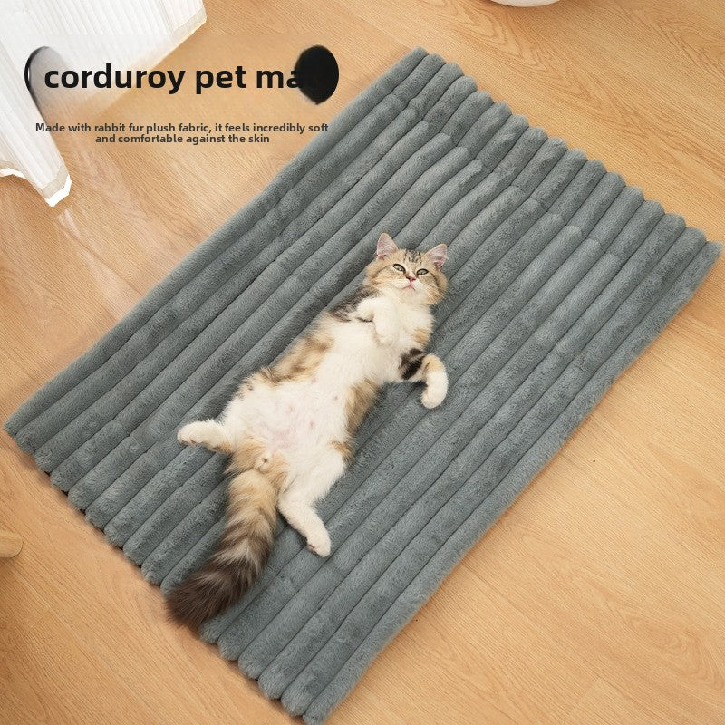 Cotton Velvet Pet Lying Mat, Machine Washable Warm Bed