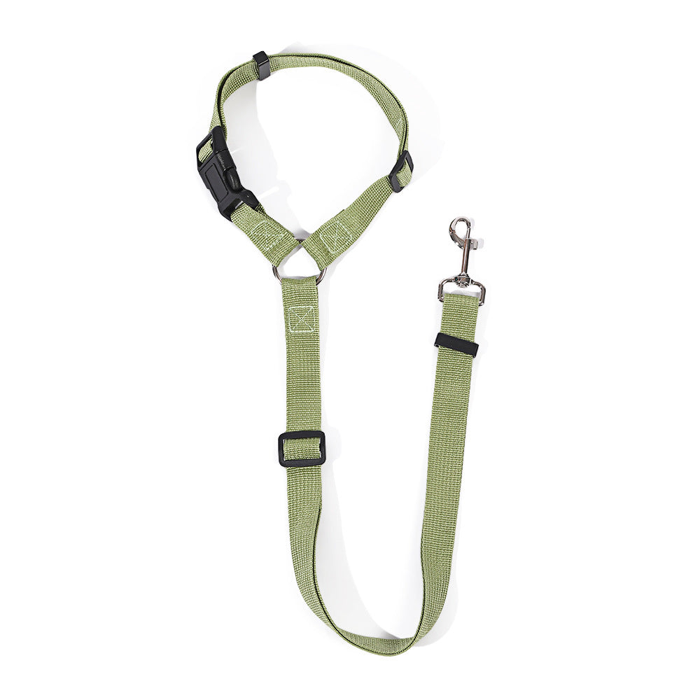 Dog car seat belt lead with headrest loop, ideal for car journeys
