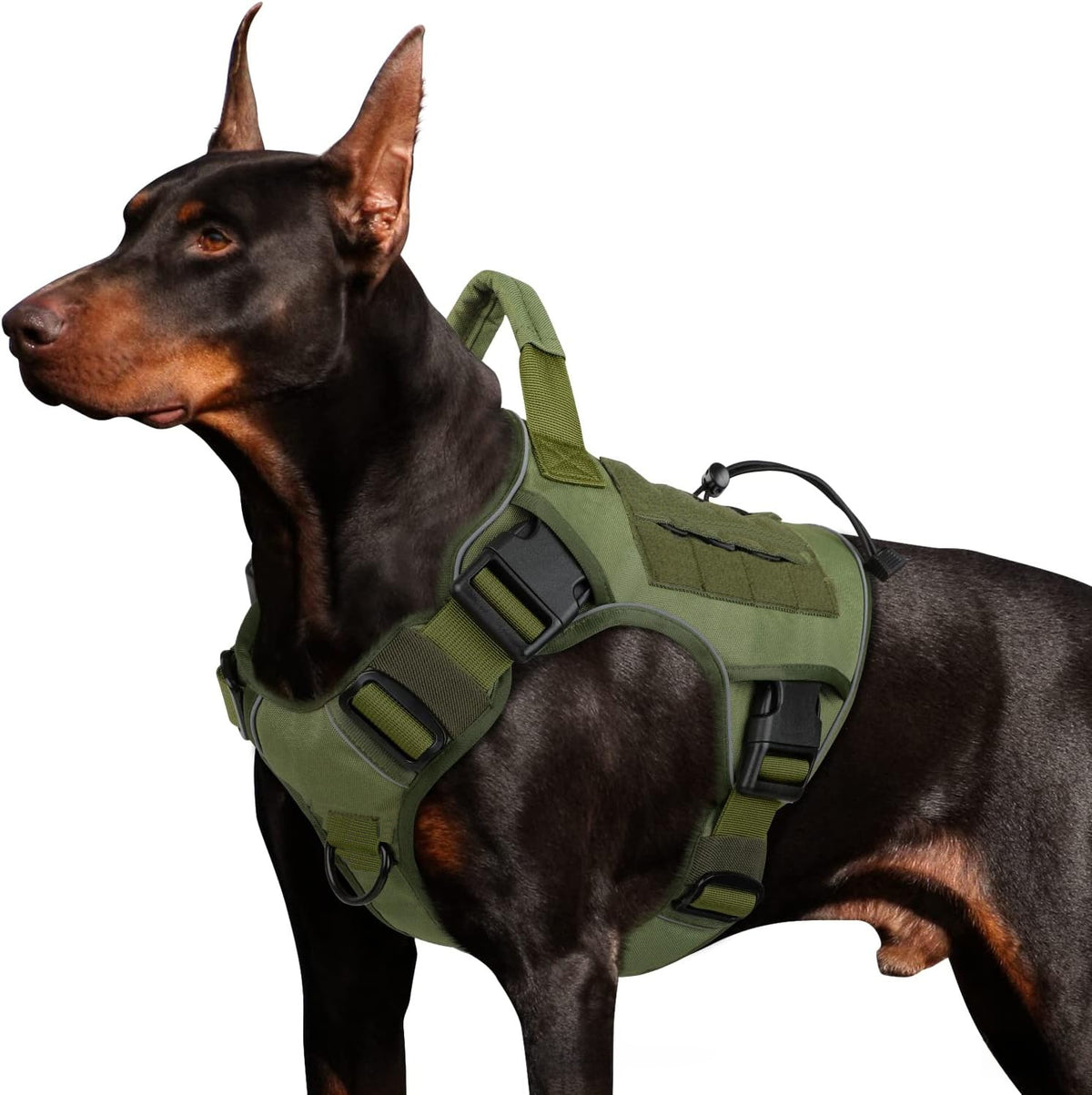 Tactical Oxford cloth dog harness vest in army green, product image 15