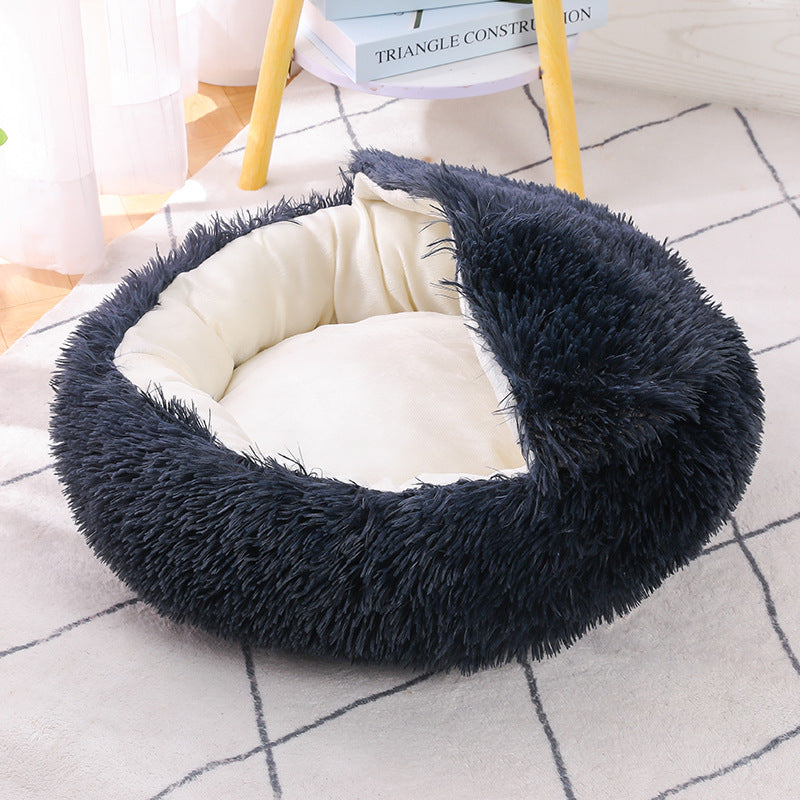 Round long plush pet nest for cats and dogs, view 43