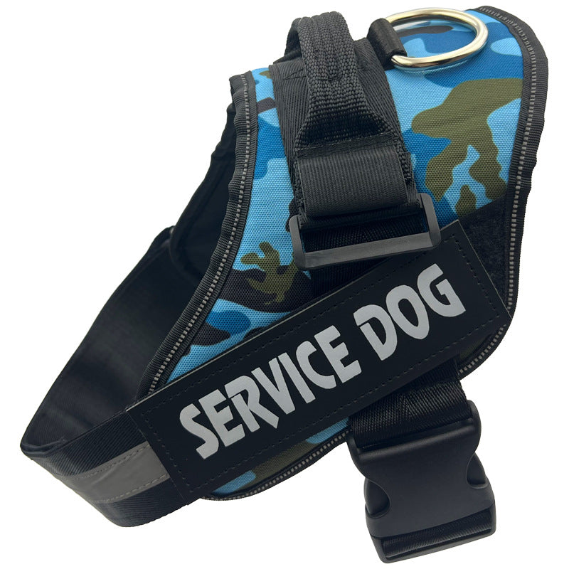 Reflective nylon dog harness with lead in blue, product image 60