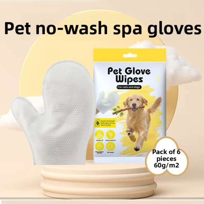 Pet Grooming Wipes and Disposable Gloves Kit for Cats and Dogs