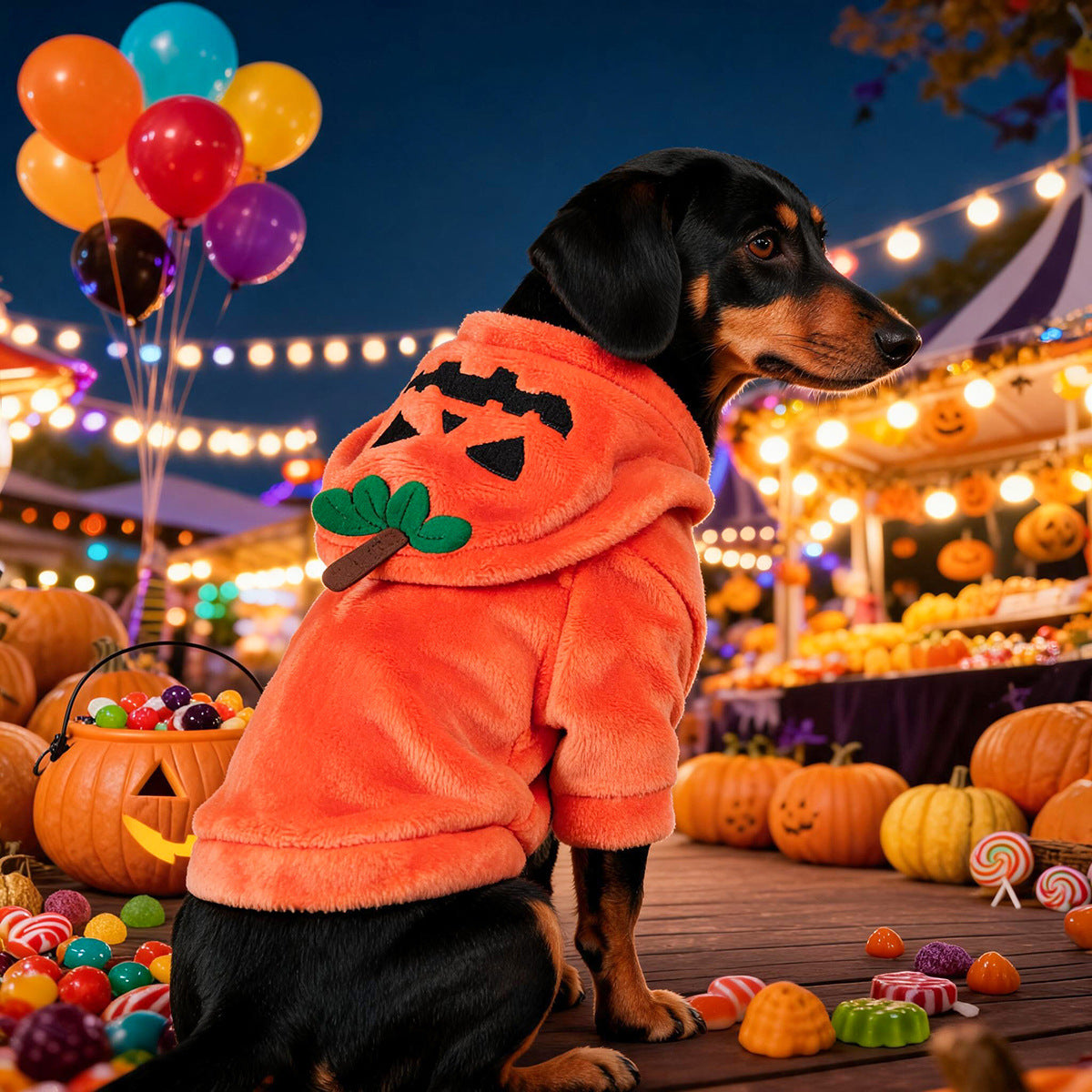 Magic cat and pumpkin Halloween costumes for pets