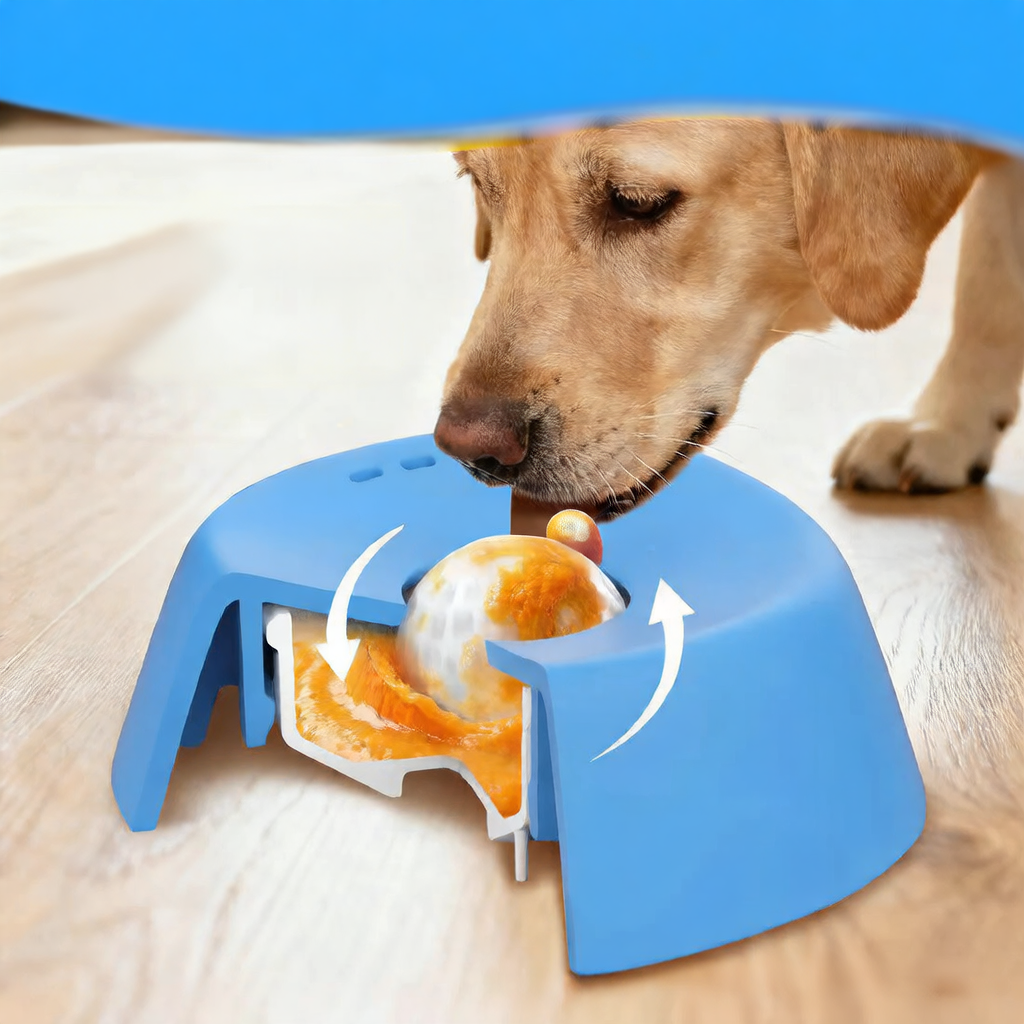 Non-Slip Spherical Dog Lick Bowl in Durable ABS for Slower Mealtimes and Enrichment