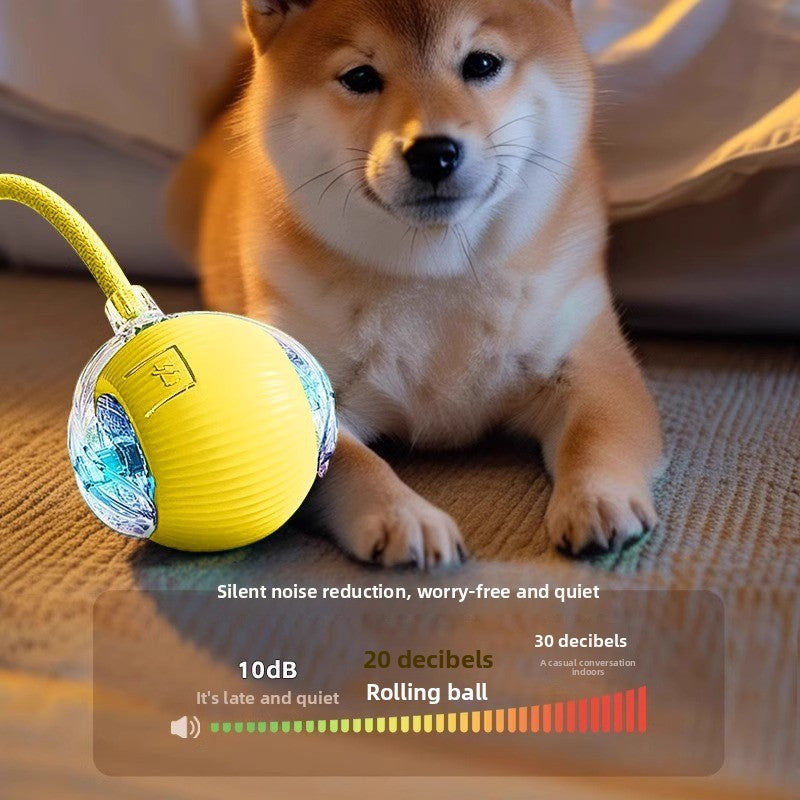 Rechargeable silicone dog ball in green - view 3