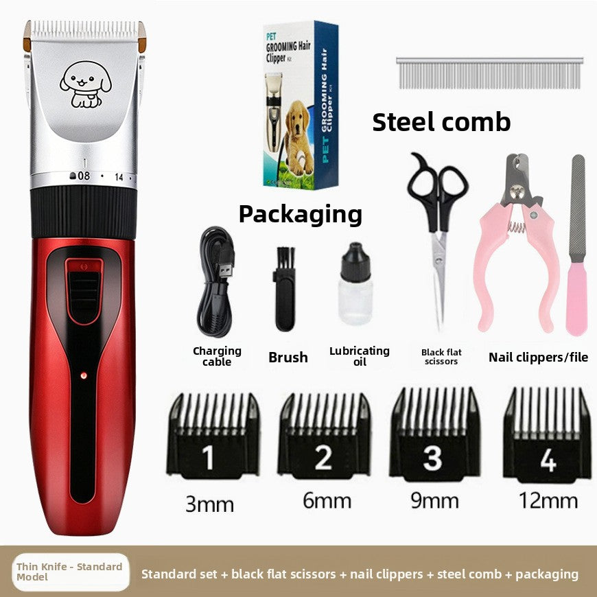 Cordless Pet Hair Trimmer, 6500 RPM with Comb and Scissor Options