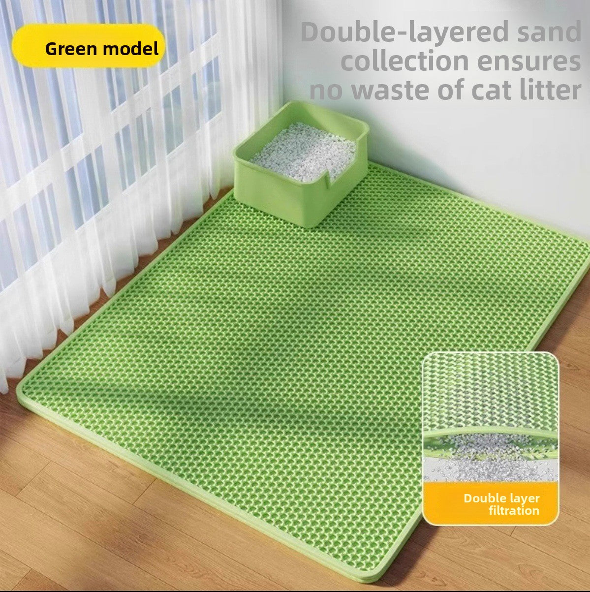 Double-layer EVA cat litter trapper mat, detail photo 7