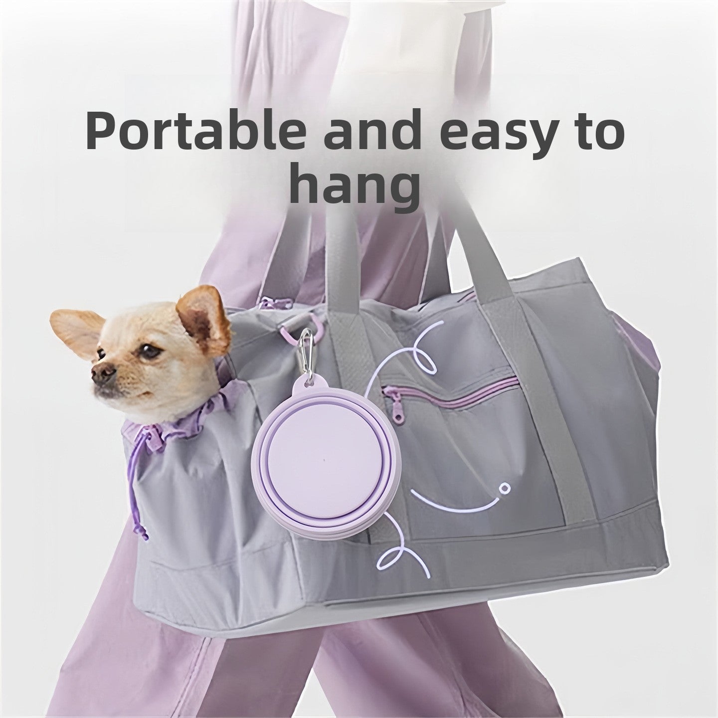 Portable Collapsible Silicone Pet Bowl 350ml with Carry Hook for Outdoor Use