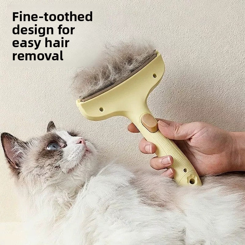 Stainless Steel Detangling and Thinning Rake, Non-Slip Handle