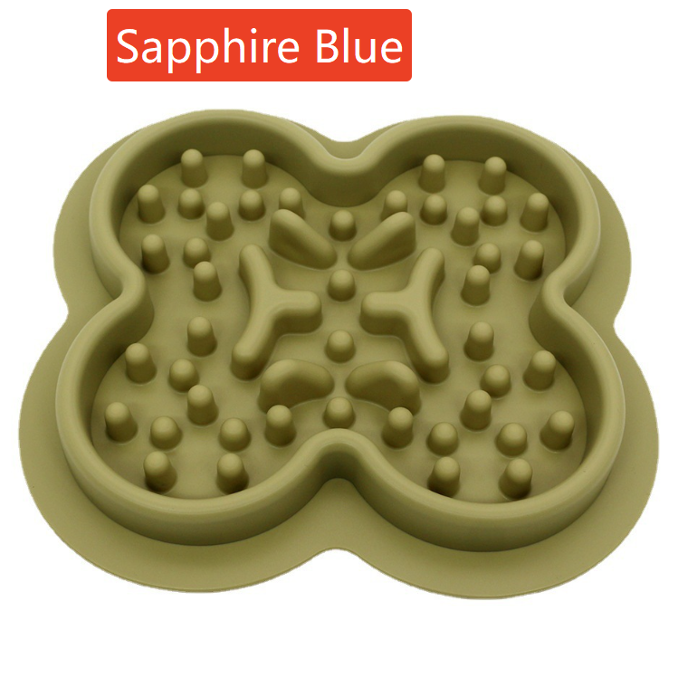 Non-Slip Silicone Slow Feeding Mat Bowl for Dogs and Cats in Square or Round Shape