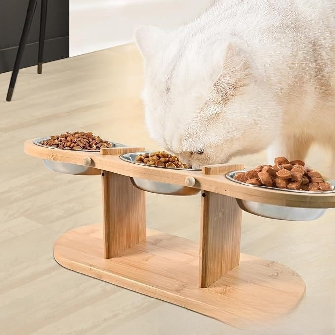 Raised wooden pet bowl stand, detail photo 5