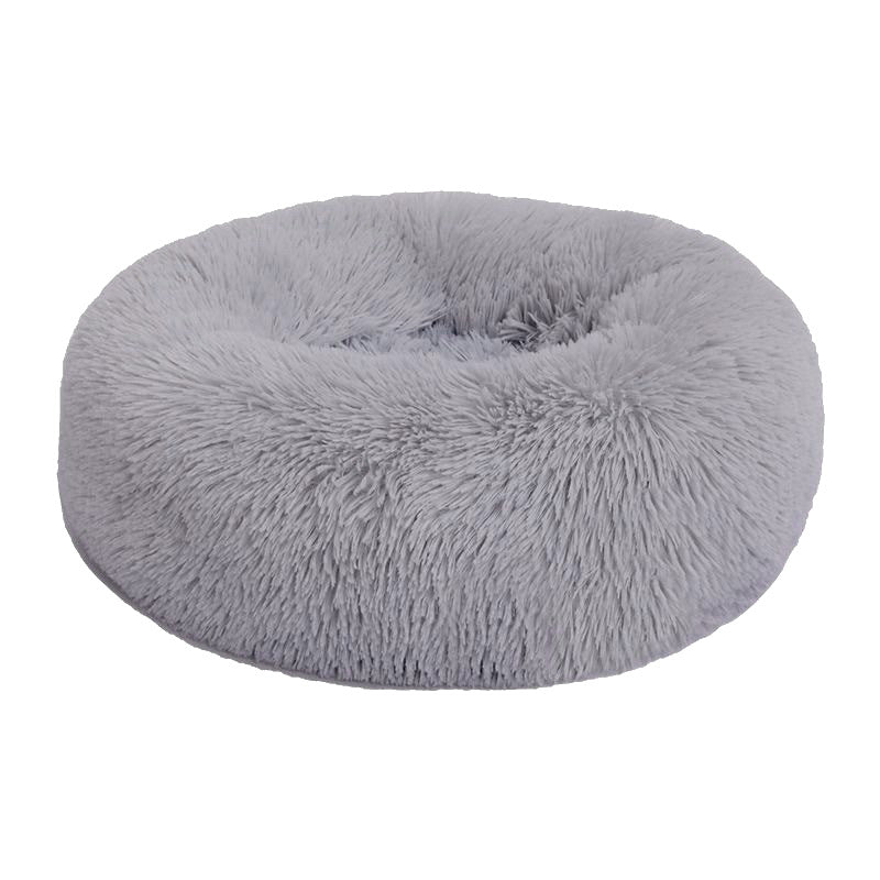 Round Plush Dog Bed, Warm Cosy Donut Bed for Winter