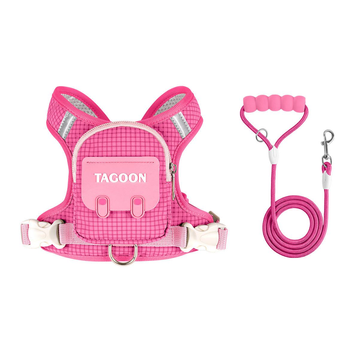 Breathable dog harness with built-in waste bag pouch, product image 32