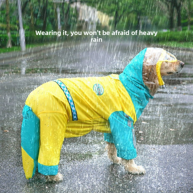 Waterproof shark raincoat for large dogs, in Grey Shark, sizes 3XL to 8XL, image 22