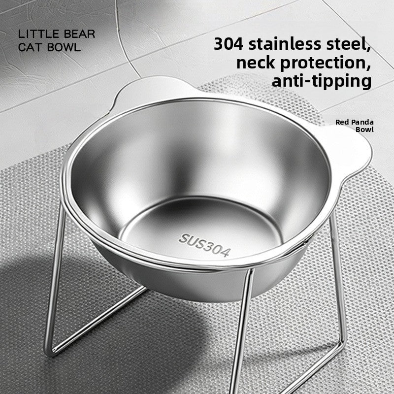 Stainless steel elevated pet bowl with stand - photo 2