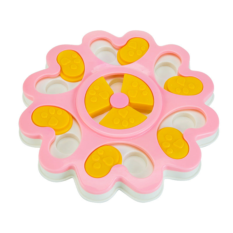 Dog puzzle slow feeder bowl in Lace, Pink