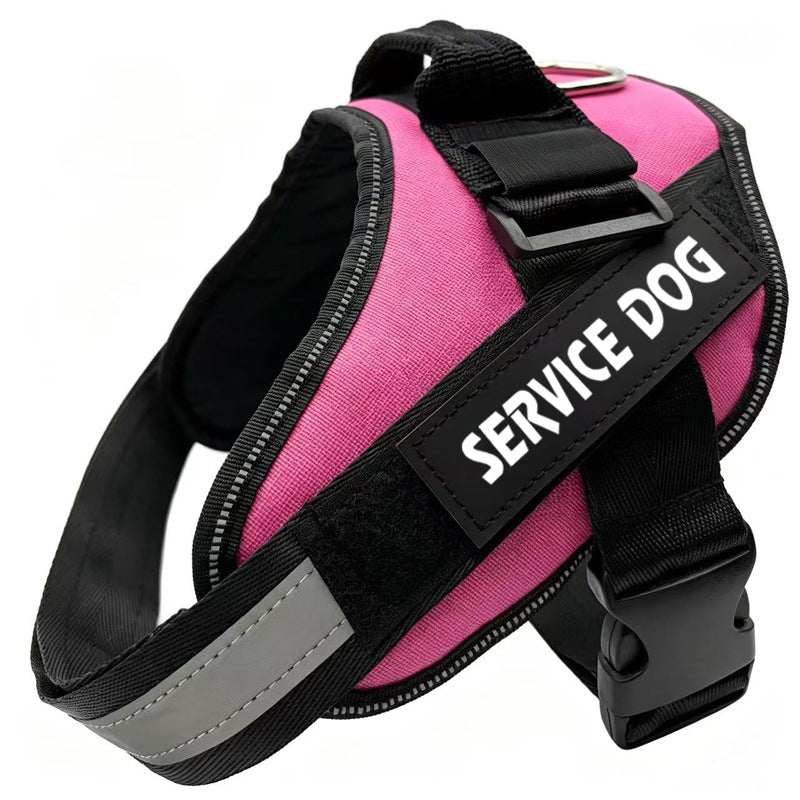 Reflective Oxford dog harness with hook and loop patch areas, available from Pet Royale UK