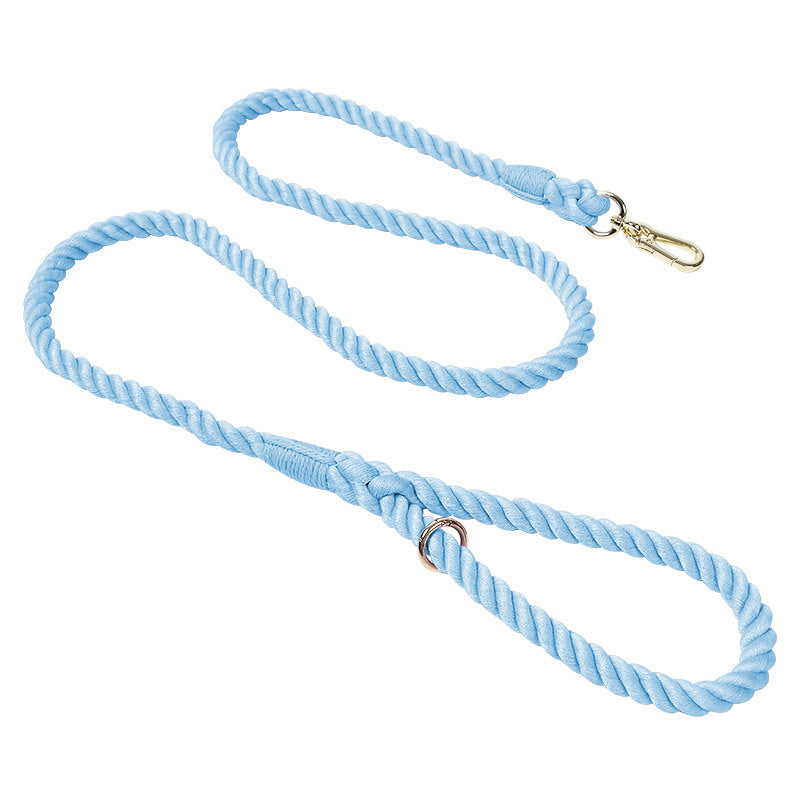 Pastel woven dog collars with gold buckles in many colours