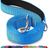 Reflective nylon dog lead with padded handle in blue