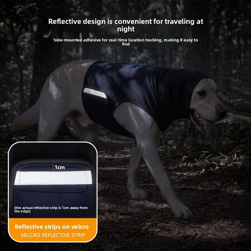 Snug fit dark grey dog wrap vest with ear hood, product image 3