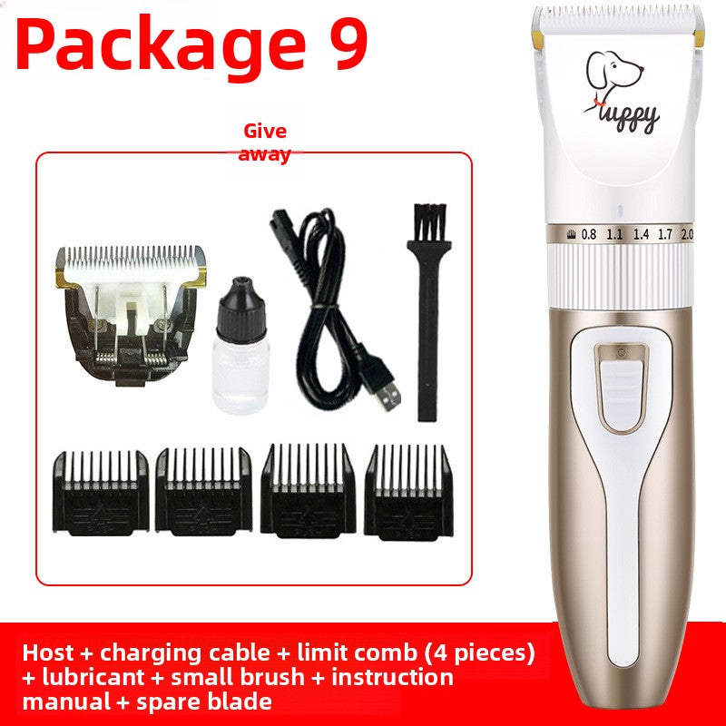 USB Rechargeable Pet Hair Clipper with Ceramic Blade and 4 Combs