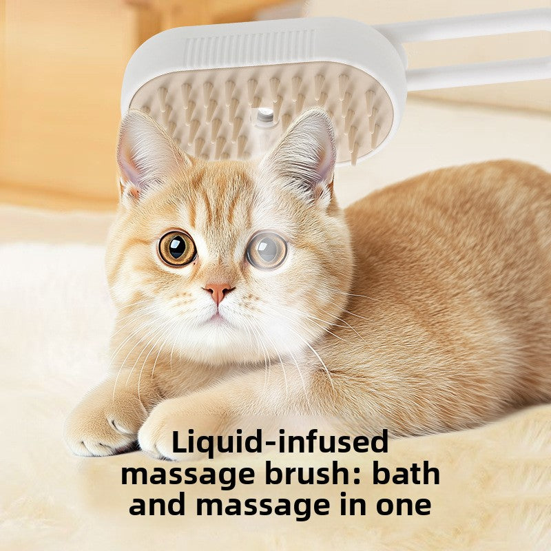 Large Self-Misting Steam Brush for Dogs and Cats, Rechargeable