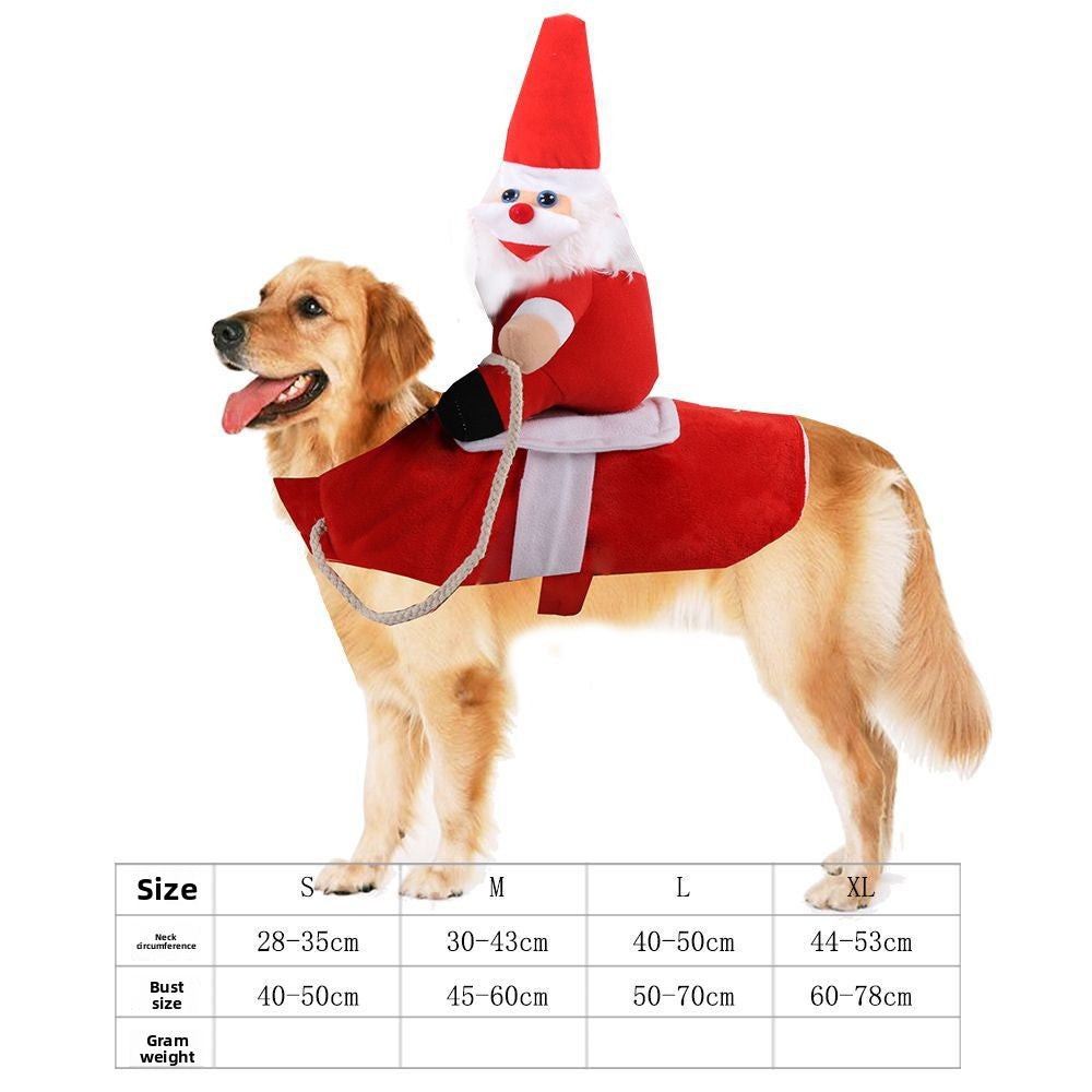 Halloween and Christmas pet costume for dogs and cats, showing size and shape