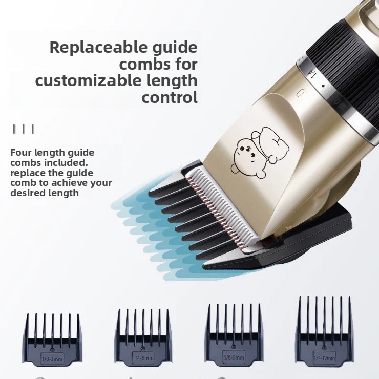 Cordless Pet Hair Clipper with Upgraded Ceramic Blade and Combs