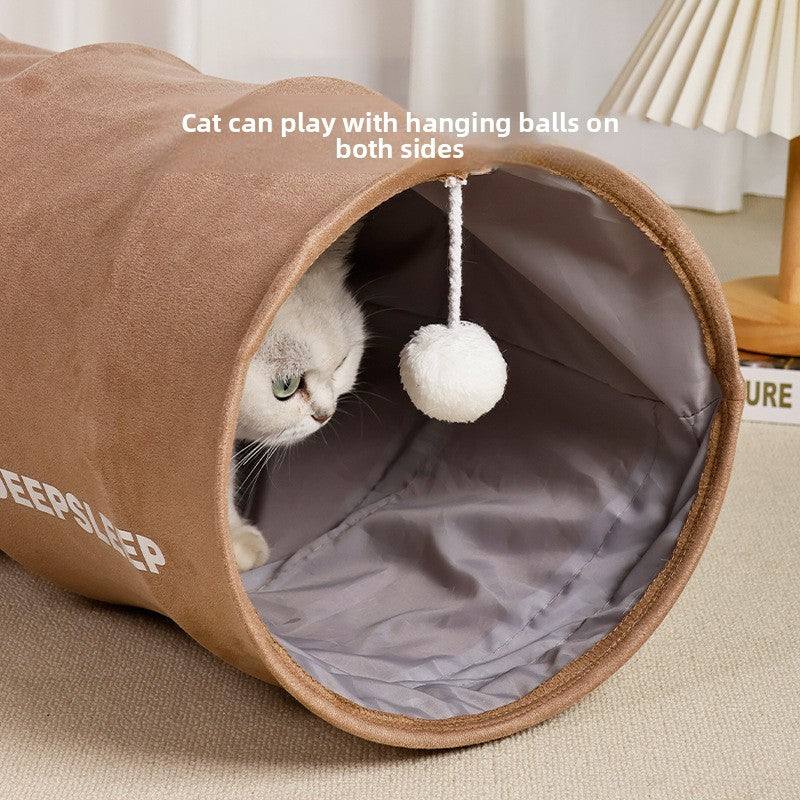 Crinkle cat tunnel toy with peek-a-boo holes, photo 4 of 13