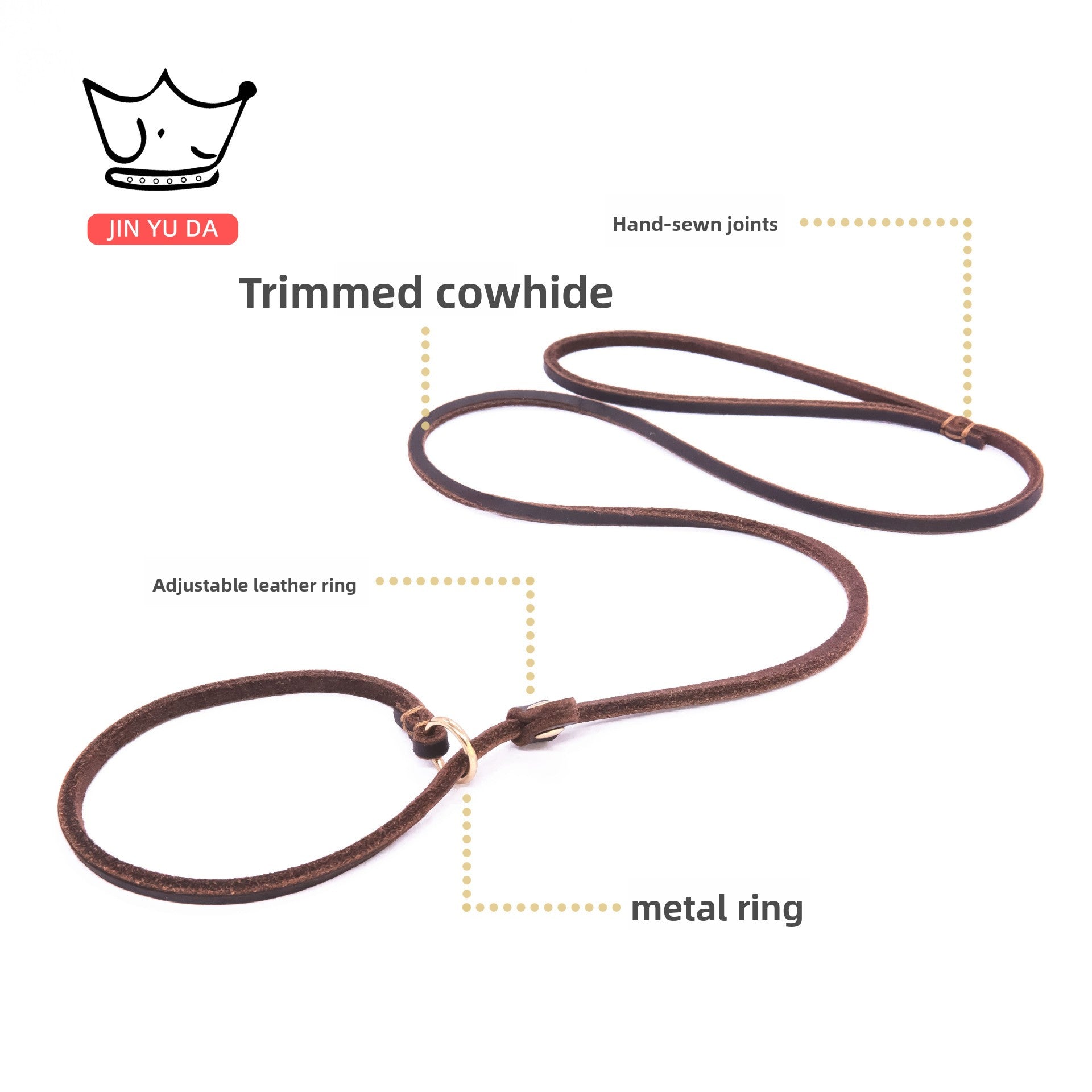 Slim round dog training lead, 2 lengths available