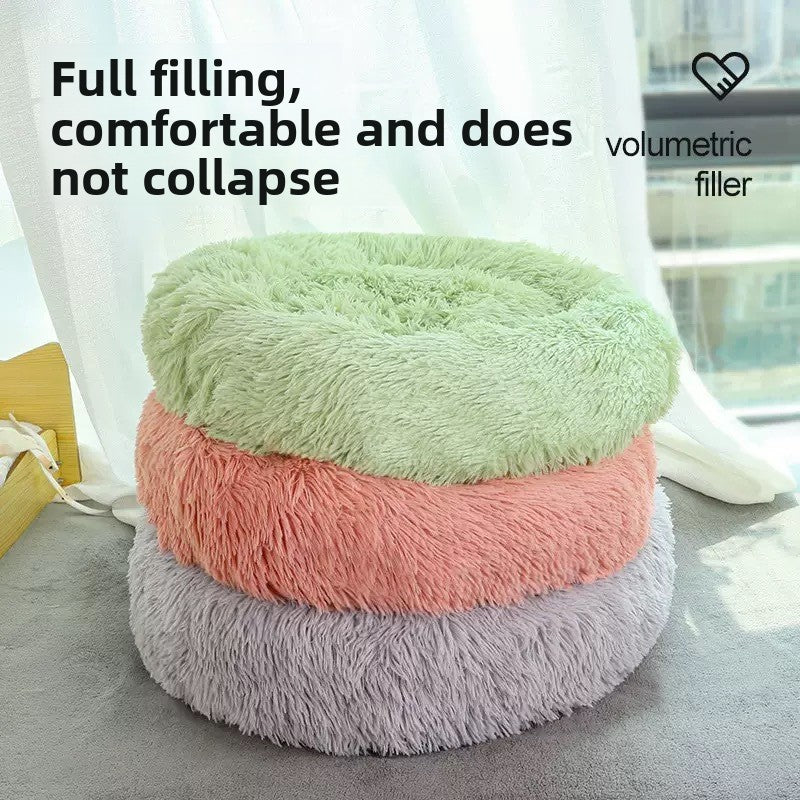 Plush shell cat bed with warm padding in light grey, photo 3
